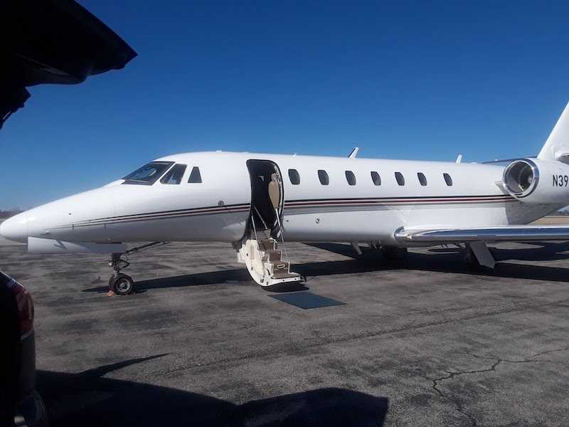 A plane at an airport.