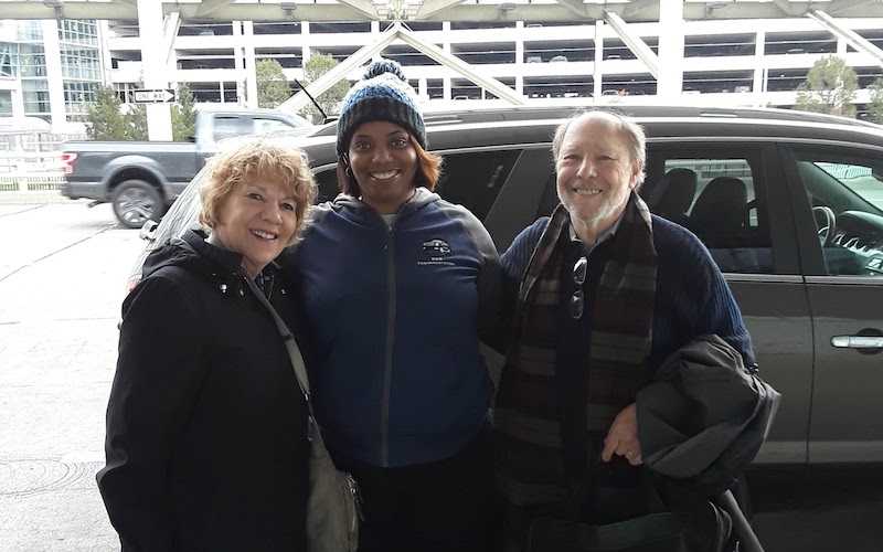Katrinca Lewis, owner of CDC Transportation and her customers.